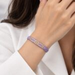 دستبند طلا چرم زنانه