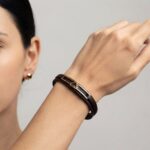 دستبند طلا چرم زنانه