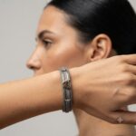 دستبند طلا چرم زنانه