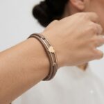 دستبند طلا چرم زنانه