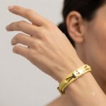 دستبند طلا چرم زنانه