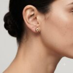 گوشواره طلا میخی دایره سایز برزگ