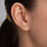 گوشواره طلا طرح پاپیون