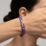 دستبند طلا چرم زنانه