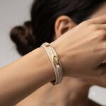 دستبند طلا چرم زنانه
