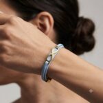 دستبند طلا چرم زنانه