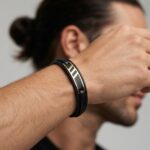 دستبند طلا چرم مردانه