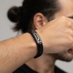 دستبند طلا چرم مردانه