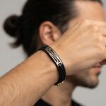 دستبند طلا چرم مردانه