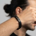 دستبند طلا چرم مردانه