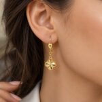 گوشواره طلا طرح ونکلیف تراش