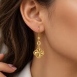 گوشواره طلا طرح ونکلیف تراش