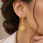 گوشواره طلا طرح ونکلیف تراش سایز بزرگ