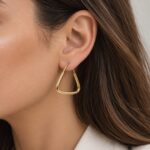 گوشواره طلا حلقه ای هندسی مثلثی