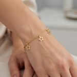 دستبند طلا لیزری طرح ستاره