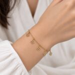 دستبند طلا لیزری طرح شبدر