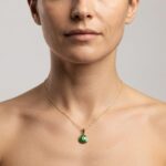آویز طلا طرح چشم نظر سبز