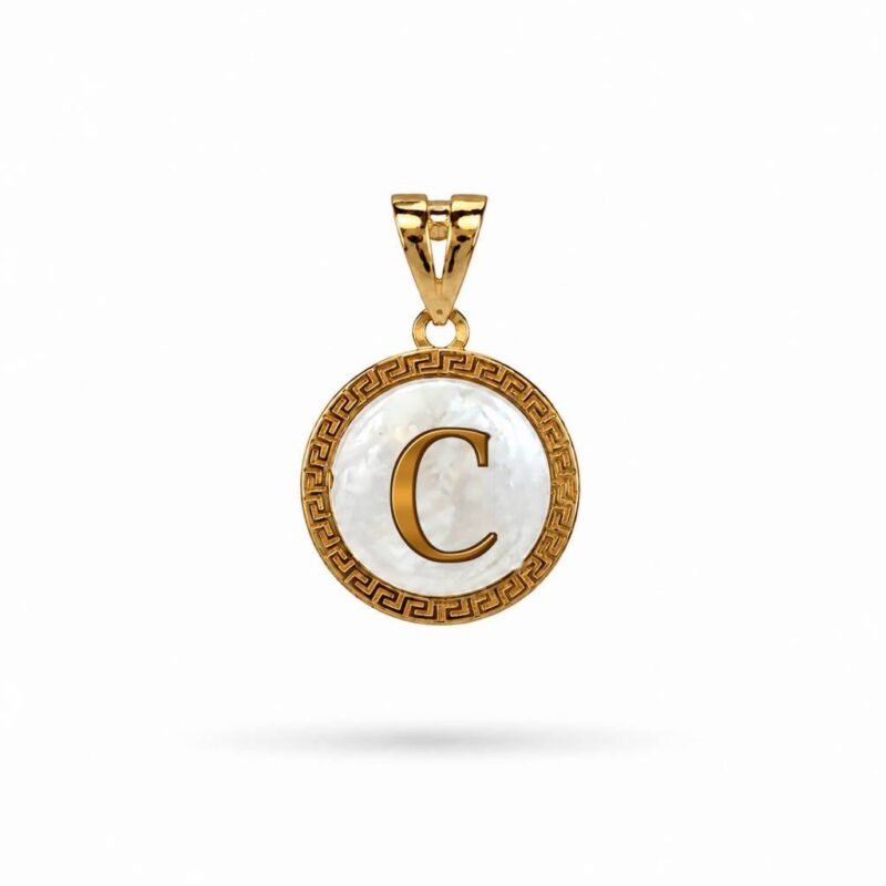 آویز طلا صدفی حروف C