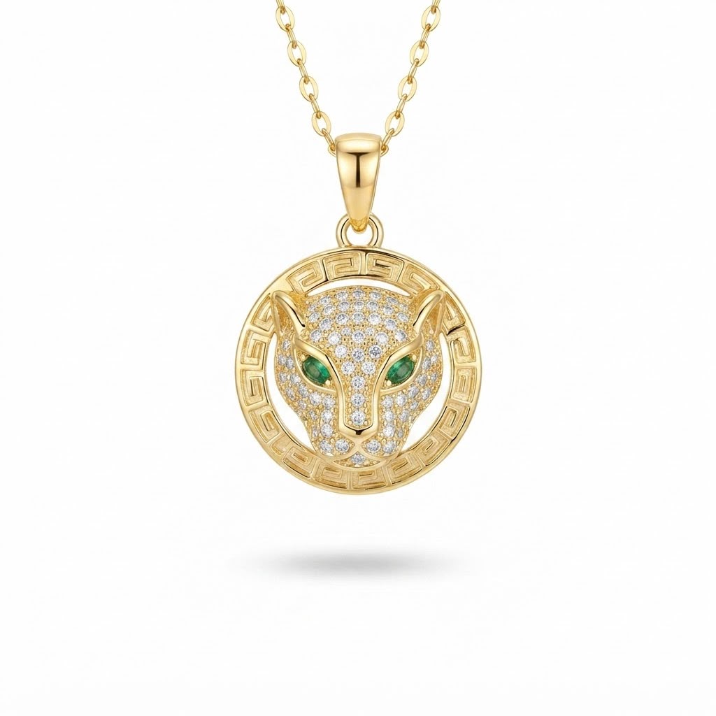آویز طلا سوارسکی طرح پلنگ