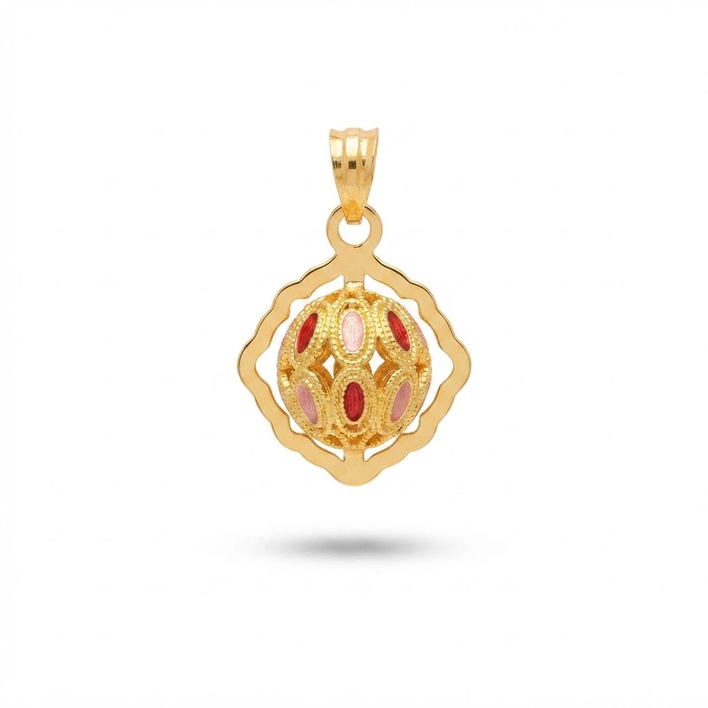 آویز طلا سوارسکی گوی مشبک