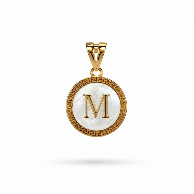 آویز طلا صدفی حروف M