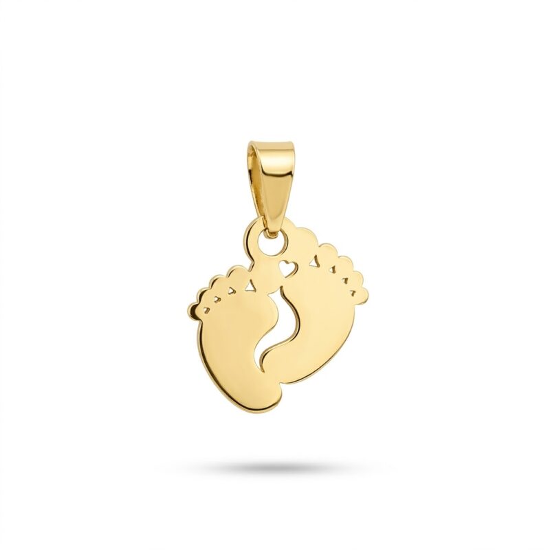 آویز طلا طرح پای کودک