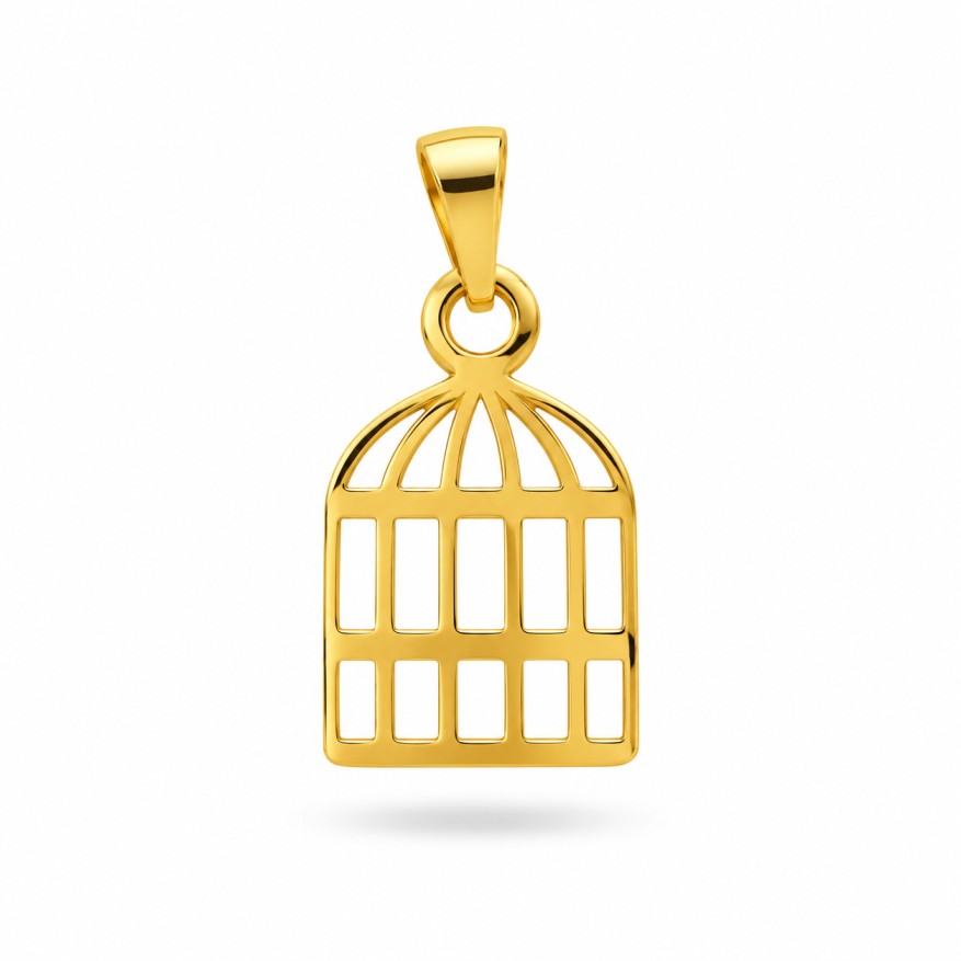 آویز طلا طرح قفس
